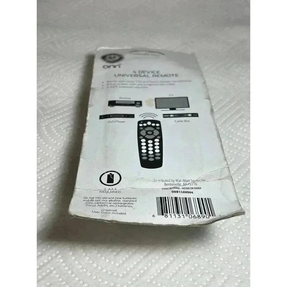 Onn 4 Device Universal Remote Control ONB13AV004 Easy Setup TV DVD Receiver NEW - Picture 8 of 9